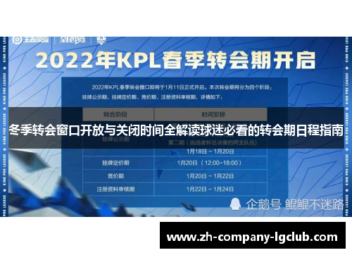 冬季转会窗口开放与关闭时间全解读球迷必看的转会期日程指南